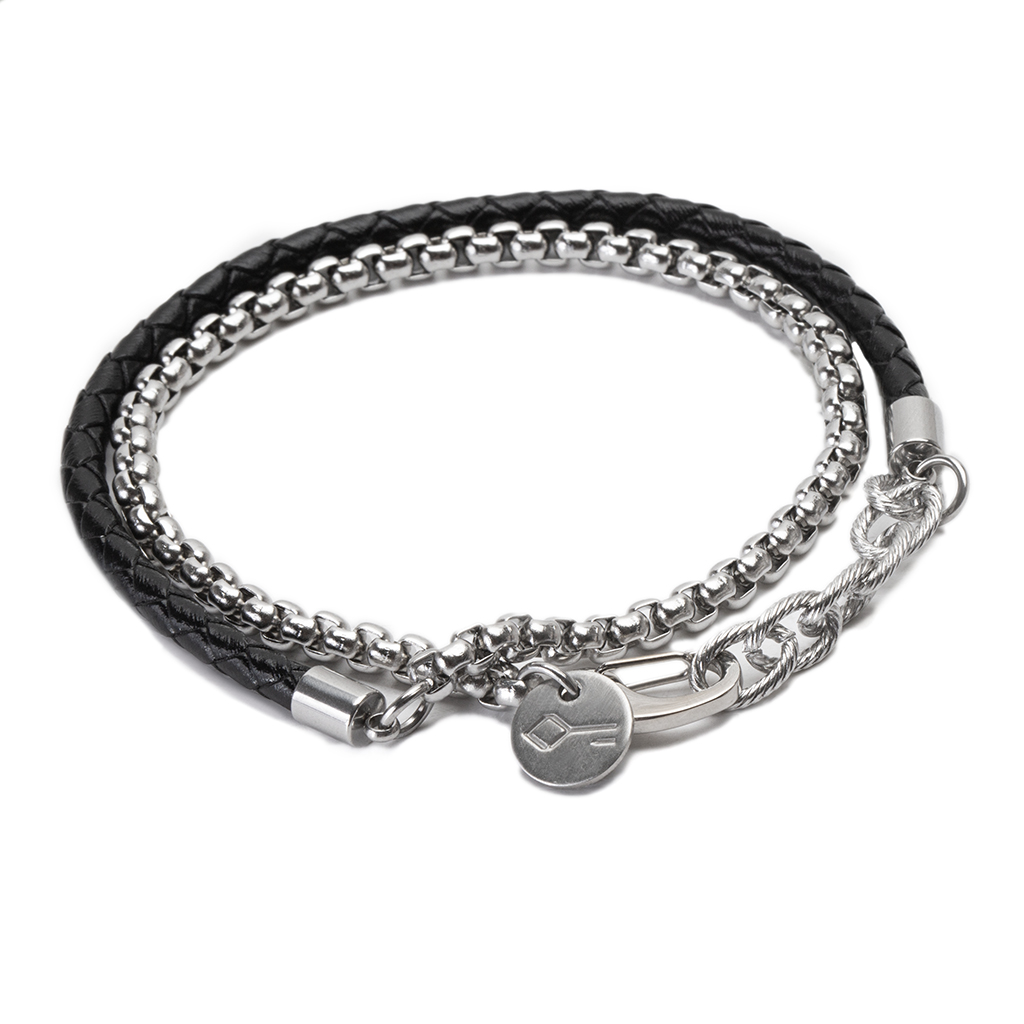 Pulseira Aço Lemmy Silver Preto
